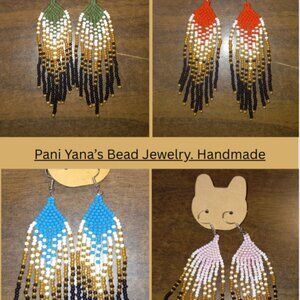 💙 Handmade Beaded Earrings – $45 💙
